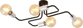 Emibig Veken 4 Silver lampă de tavan 4x60 W negru-argint 1174/4