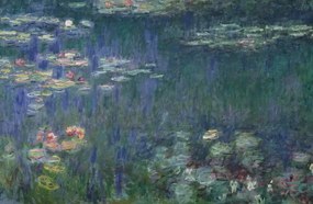 Monet, Claude - Artă imprimată Waterlilies: Green Reflections, 1914-18, (40 x 26.7 cm)