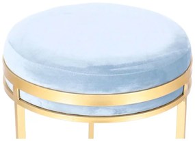 Set taburete Aqua metalice cu sezut din catifea, baza aurie, design modern  2 piese