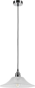 Lustră suspendată pe cablu JULL 1xE27/15W/230V crom lucios/sticlă transparentă