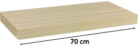 Raft de perete STILISTA Volato - culoarea lemnului deschis 70 cm