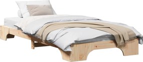 vidaXL Cadru de pat Lemn de pin masiv 90 x 200 cm Lemn masiv de pin