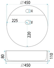 Lavoar pentru blat REA Ronda