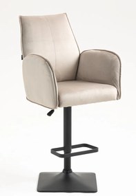 HR280KW Scaun Latte din Catifea cu Bază Neagră