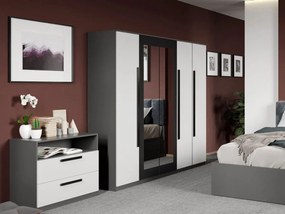 Set mobila dormitor complet Alb/Gri antracit Oasis C14