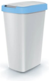 Coș de gunoi cu capac colorat, 45 l, albastru/gri