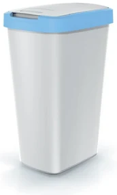 Coș de gunoi cu capac colorat, 45 l, albastru/gri