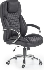 Scaun de birou KING, negru, piele ecologica, 67x76x116/124 cm