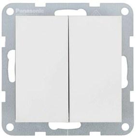 Intrerupator dublu 10A, IP20, Seashell, Panasonic Karre Plus 55 Soft Touch