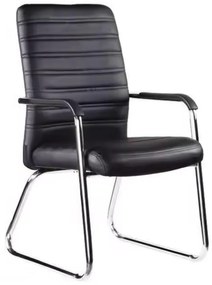 Scaun Vizitator Piele Ecologica Soffie Negru
