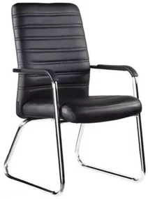 Scaun Vizitator Piele Ecologica Soffie Negru
