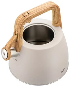 Ceainic cu fluier Klausberg KB-7917, 2,5 l, Maner izolat termic, Inductie, Bej