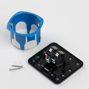 Priză încastrabilă de podea de exterior Brilagi IP55 crom mat dreptunghiular