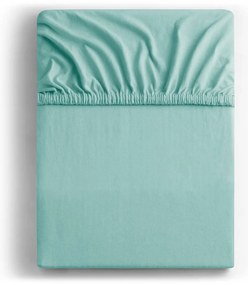 Cearceaf turcoaz din jerseu cu elastic 90x200 cm Amber – Restilo