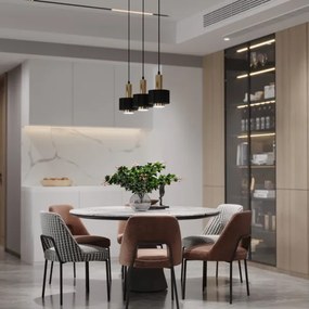 Lustră pe cablu RIF LUX 1xGX53/12W/230V d. 15 cm negru/crom lucios