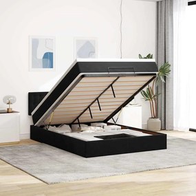 vidaXL Cadru pat otoman cu saltea, catifea neagră 140x200cm