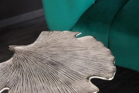 Masuta auxiliara cu aspect deosebit Ginkgo Leafs 53cm, argintiu