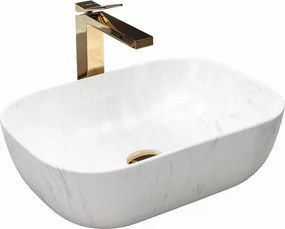 Lavoar stil marmura alb pe blat Rea Belinda Calala 46 cm