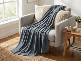 Patura din fleece MELVIRA DUO, gri inchis Dimensiune: 150 x 200 cm