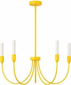 Candelabru cu 5 brate AUGUSTINE galben/alb