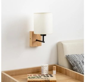 Lampă de perete Brilagi NUBILA WOOD 1xE27/25W/230V stejar/negru/crem