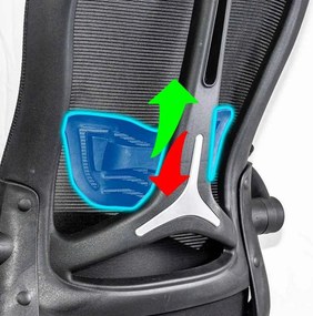 Scaun operativ ergonomic negru din mesh cu suport picioare reglabil și tetieră ajustabilă OFF 650