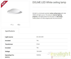 Plafoniera LED design ultramodern minimalist DOLME White 64097