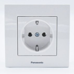 Priza simpla cu impamantare Karre Plus Panasonic, ST, alba