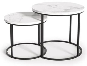 Set masute de cafea cu decor de marmura, FALKEN