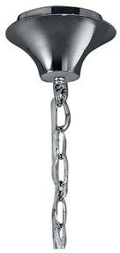 Candelabru elegant cu 6 brate Tiffany crom/ abajur alb