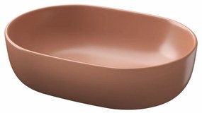 Lavoar pe blat caramiziu 50 cm, oval, Cersanit Moduo Caramiziu mat