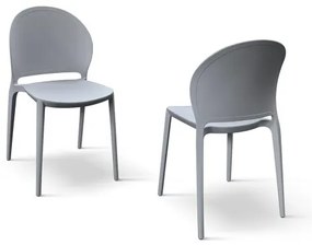 PAZZO DESIGN Set de 4 scaune Stefania gri din polipropilenă | Aosom Romania