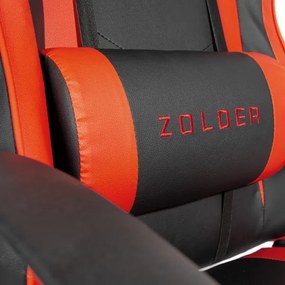 Scaun pentru jocuri video VARR Zolder negru/roșu