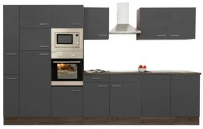 Mobilă de bucătărie Yorki 360, corp din stejar Yorki, cu față antracit satinat
