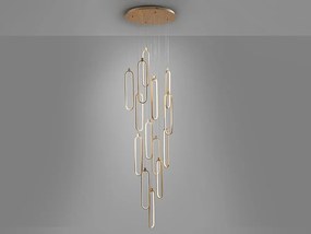 Lustra LED cu telecomanda design ultra-modern Colette 14L auriu roze