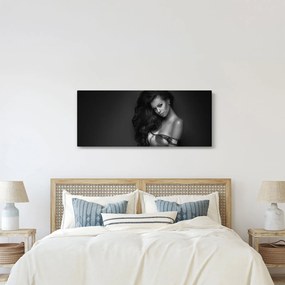 Tablou - Portretul unei femei seducătoare, alb-negru (120x50 cm)