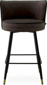 Scaun de bar pivotant design LUX Grenada Counter, catifea Savona gri