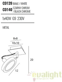 Spot aplicat directionabil design modern Reflex alb C0139 MX