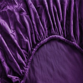 Cearsaf Cocolino microplus cu elastic SOFT 90x200 cm mov inchis