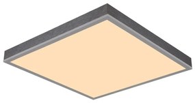 Plafoniera LED aluminiu argintiu, MDF gri DORO 45x45cm