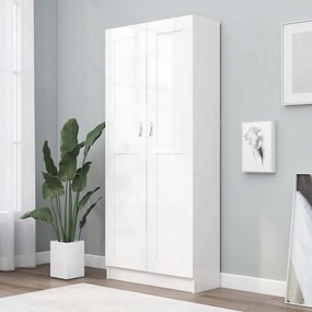 vidaXL Bibliotecă, alb, 82,5x30,5x185,5 cm, lemn prelucrat