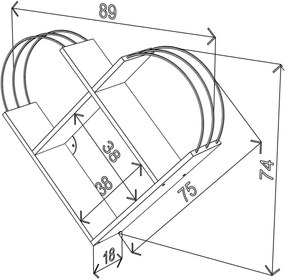 Raft de Perete - Case Alb/Crom