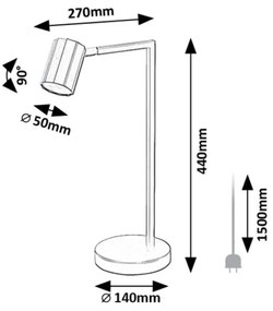 Lampa de Birou Directionabila, 1xGU10, Karter