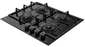 Plita incorporabila Tornado Simphony, iluminare led, autoaprindere integrata, supapa de siguranta, latime 60 cm, Negru
