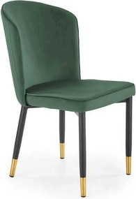 Scaun K446, verde/negru, stofa catifelata/metal, 51x55x86 cm
