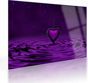 Tablou pe sticlă ci inima violetă (70x50 cm)