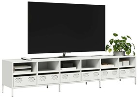 vidaXL Dulap TV, alb, 202x39x43,5 cm, oțel laminat la rece