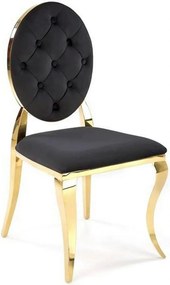 Scaun K556, negru/auriu, stofa catifelata/metal, 48x52x96 cm