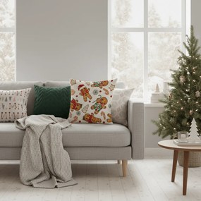 Fata de perna de Craciun GINGER PARADE 45x45 cm, bej