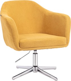HR832CROSS Scaun Catifea Reiată Premium culoare Curry Galben cu Bază Cromata